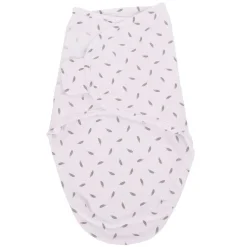 Bo Jungle Couverture d'emmaillotage Plumes Grises S