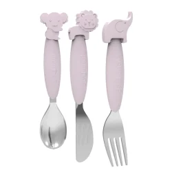 Bo Jungle                    Cuillère/Fourchette/Couteau Silicone    Rose