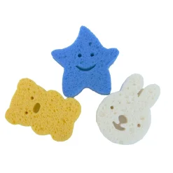 Bo Jungle                    Eponges en Pulpe de Bois Naturel    Bleu/Jaune/Blanc