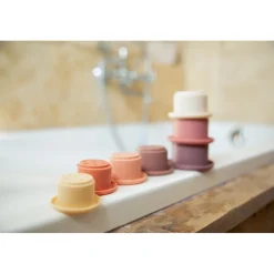 Bo Jungle                    Jouet de bain Tasses empliables Lovely    Rose