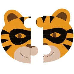 Bo Jungle Puzzle d'animaux (3pcs) - Tigre/Hippo/Grenouille