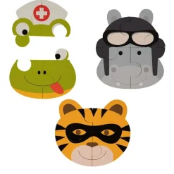 Bo Jungle Puzzle d'animaux (3pcs) - Tigre/Hippo/Grenouille