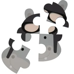 Bo Jungle Puzzle d'animaux (3pcs) - Tigre/Hippo/Grenouille