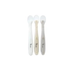 Bo Jungle                    Set de cuillères douces en silicone    Jade-Vert Sauge-Blanc/Blanc-Dune-Terracotta