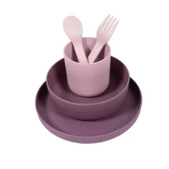 Bo Jungle Set vaisselle Biodégradable CPLA 5pcs Rose