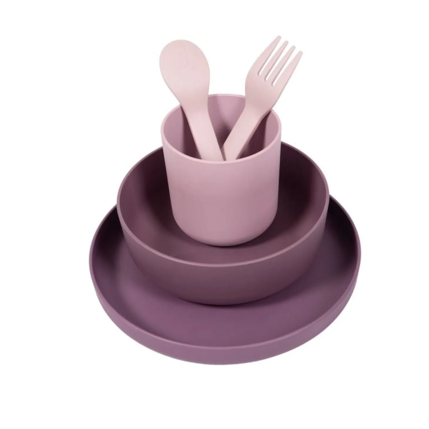 Bo Jungle Set vaisselle Biodégradable CPLA 5pcs Rose