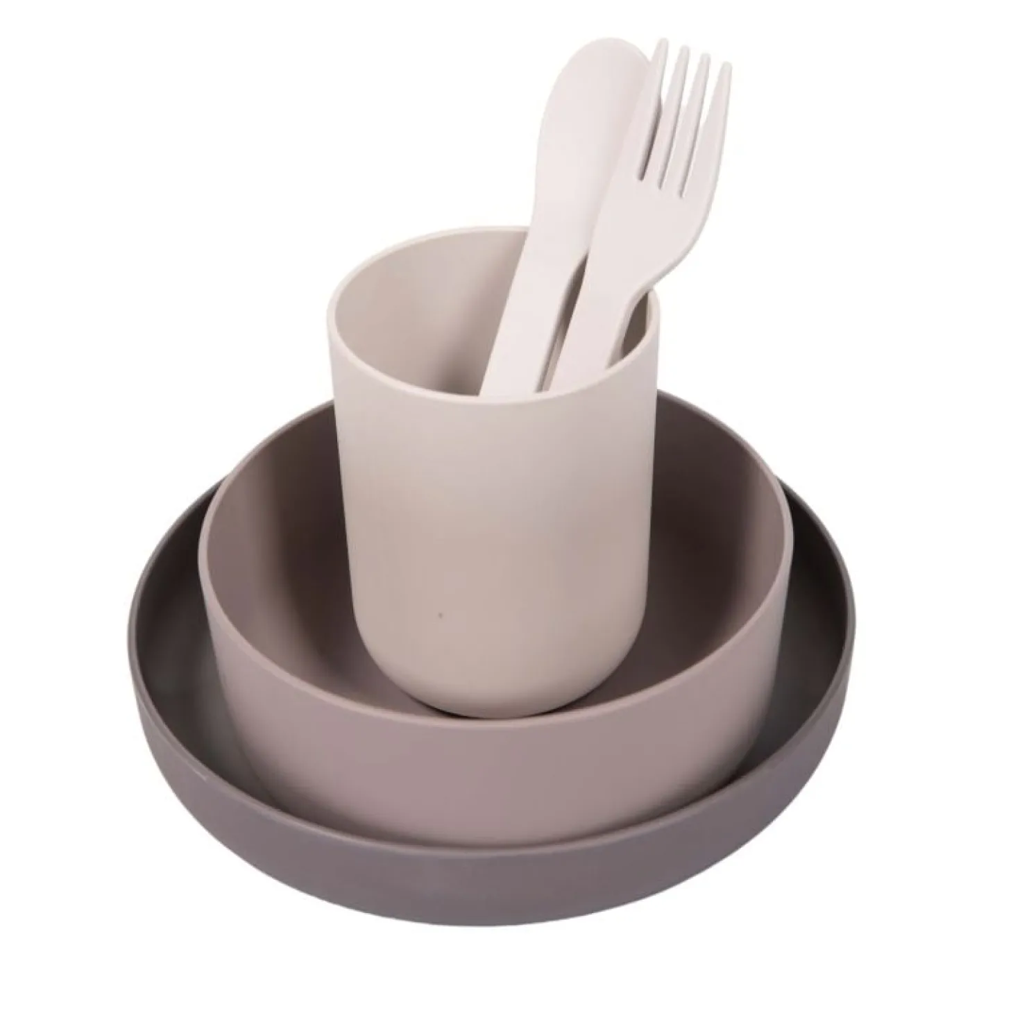 Bo Jungle Set vaisselle Biodégradable CPLA 5pcs Gris