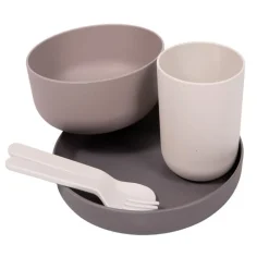 Bo Jungle Set vaisselle Biodégradable CPLA 5pcs Gris