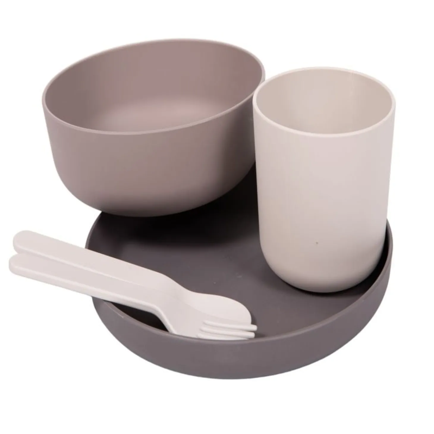 Bo Jungle Set vaisselle Biodégradable CPLA 5pcs Gris