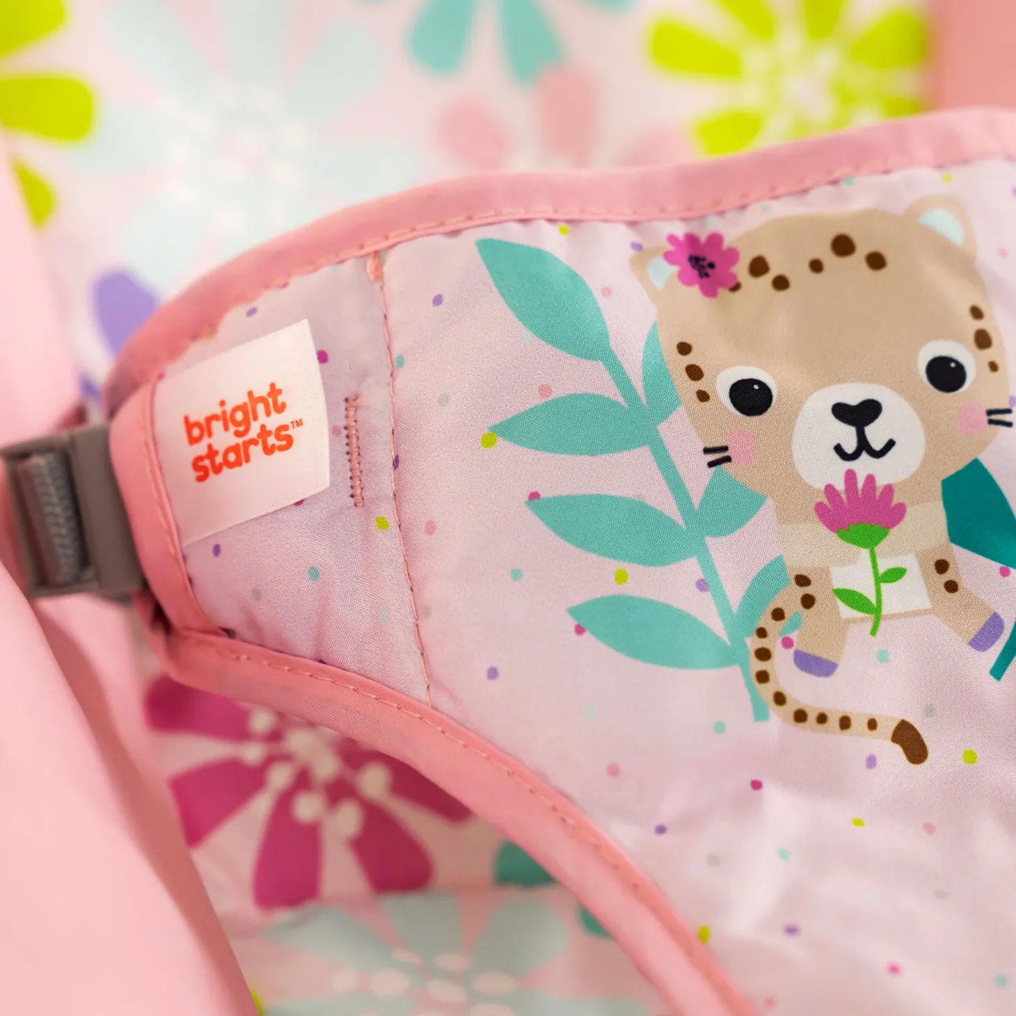 Bright Starts Transat avec vibrations Wildflower Wonders Rose