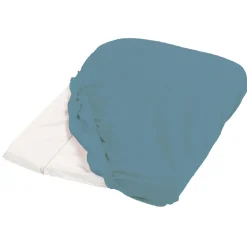 Candide                    Housse de matelas à langer éponge    Bleu Canard            50x75 cm