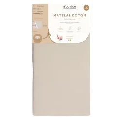 Candide                    Matelas Coton déhoussable 360°    Ecru