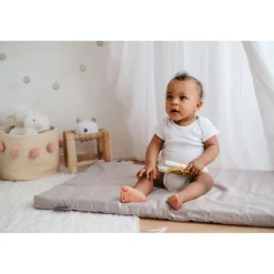 Candide Matelas de Voyage Enroulé Zipé Beige