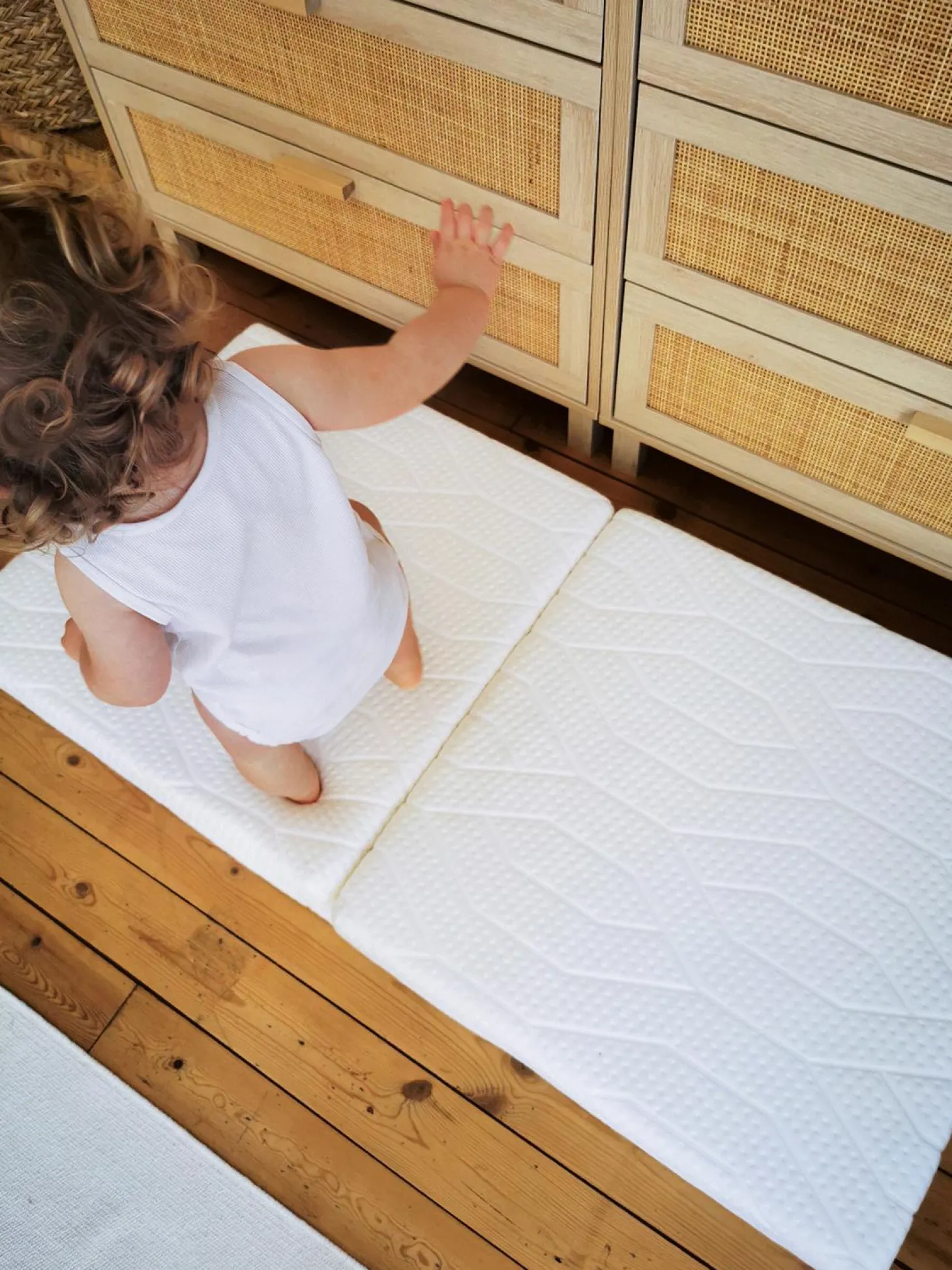 Candide Matelas Pliant 2 parties Zen déhoussable Blanc 60x120 cm