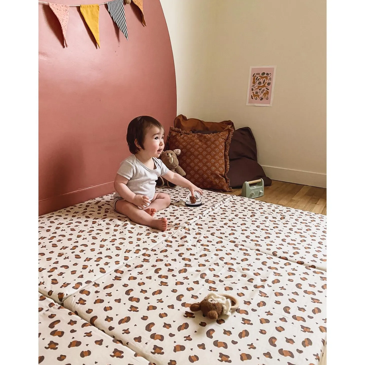 Candide Tapis de motricité Grand modèle Léopard 180x120 cm
