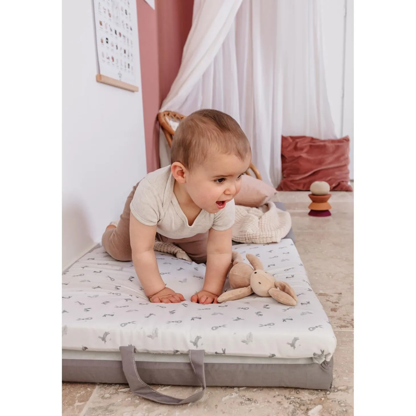 Candide Tapis de motricité Petit modèle Lapins 120x120 cm