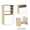 Chambre bébé complète Alice : Lit bébé 60x120 cm Blanc, Commode 2 Portes Blanches 1 Niche, Armoire Dressing 2 Petites Portes                            de Sauthon