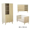 Chambre bébé complète kronos: Lit bébé 60x120 cm, Commode 3 Tiroirs 3 Niches, Armoire 2 Portes 3 Niches                             de Sauthon