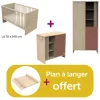 Chambre bébé complète Tokyo : lit 140x70 commode, Amoire  plan offert                            de Sauthon