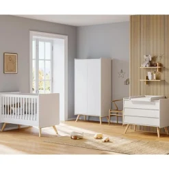 Chambre bébé complète : Vintage  blanc lit 60x120 + plan offert                            de Vox