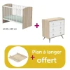 Chambre bébé duo Access blanc : lit 60x120, commode, plan à langer offert                            de Sauthon