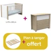 Chambre bébé duo Antonin: lit 70x140,  commode, plan à langer offert                            de Sauthon