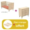 Chambre bébé duo  Arty : lit 140x70, commode, plan à langer offert                            de Sauthon