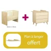 Chambre bébé duo Mélinée: Lit bébé transformable 60x120, Commode 3 tiroirs,plan offert                             de Sauthon