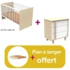 Chambre bébé duo Nature : lit LITTLE BIG BED 140x70, commode, plan offert                            de Sauthon