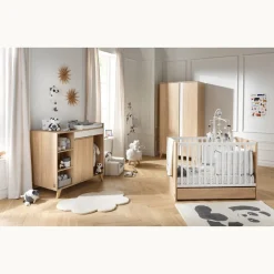 Chambre bébé duo Nova : lit 60x120, commode à langer évolutive de Sauthon