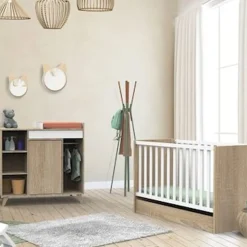 Chambre bébé duo Nova : lit 70x140, commode à langer évolutive de Sauthon