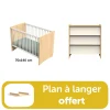 Chambre bébé duo Vanille: Lit 70x140, commode, plan à langer offert                            de Sauthon