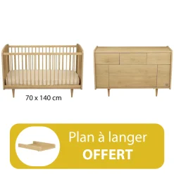 Chambre duo bébé My Love grande commode plan offert                            de Sauthon
