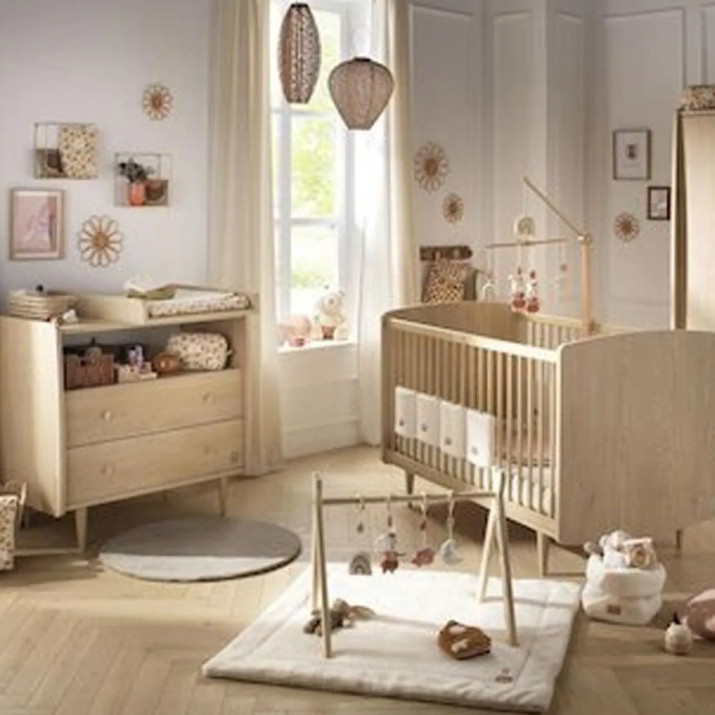 Chambre duo bébé My Love petite commode plan offert de Sauthon