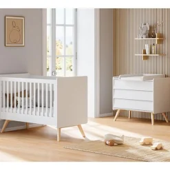 Chambre duo Vintage blanc lit 60x120 + plan offert de Vox