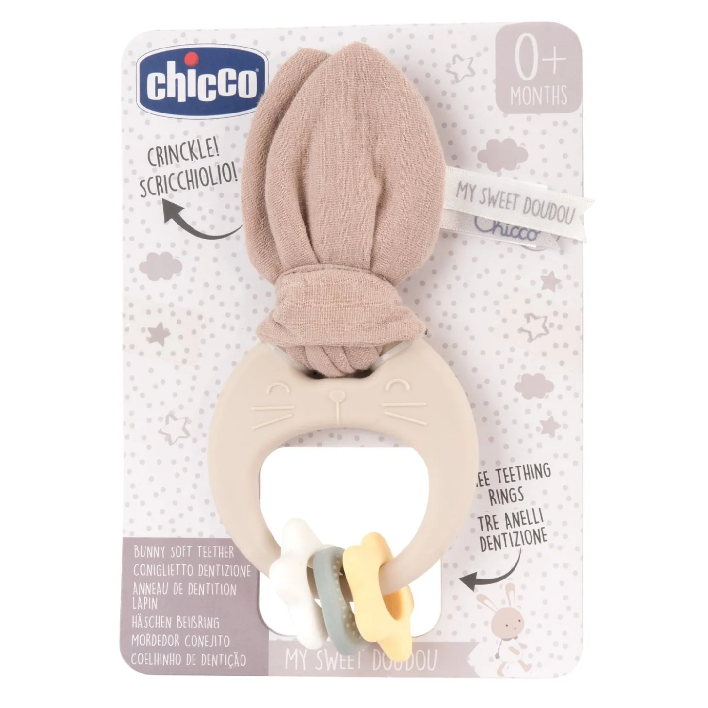 Chicco Anneau de Dentition souple Lapin Multicolore