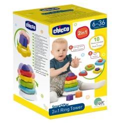 Chicco Anneaux à Empiler 2 en 1 S2 Multicolore