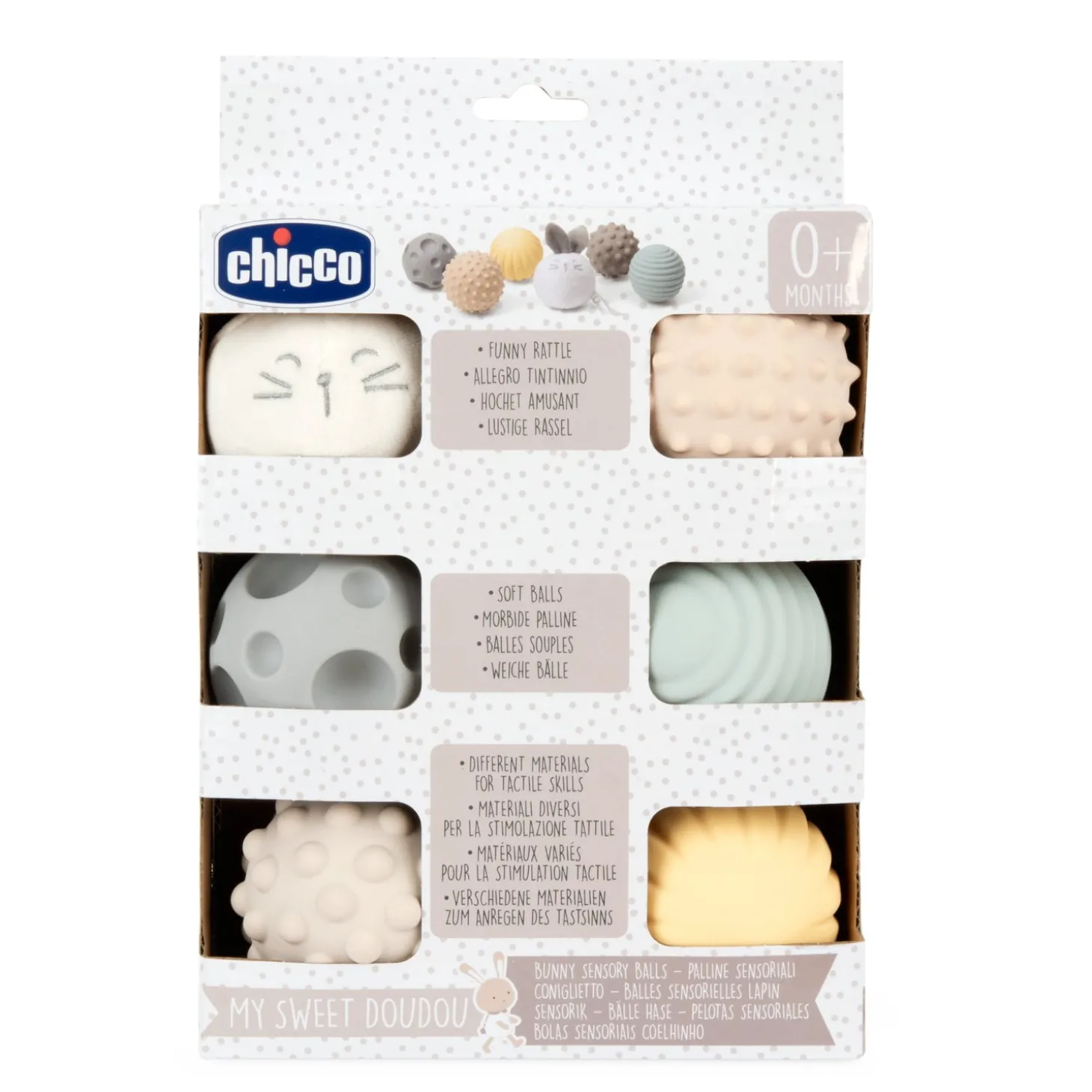 Chicco Balles Sensorielles Lapin Multicolore