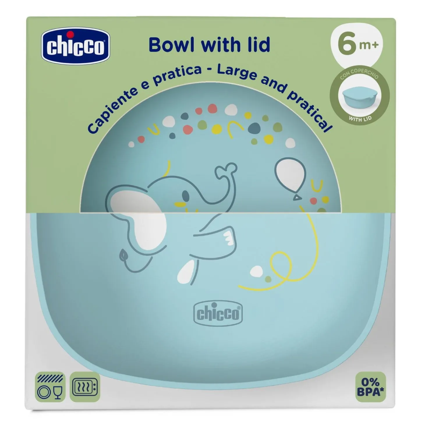 Chicco Bol Avec Couvercle Bleu