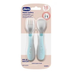 Chicco                    Couverts En Métal    Bleu