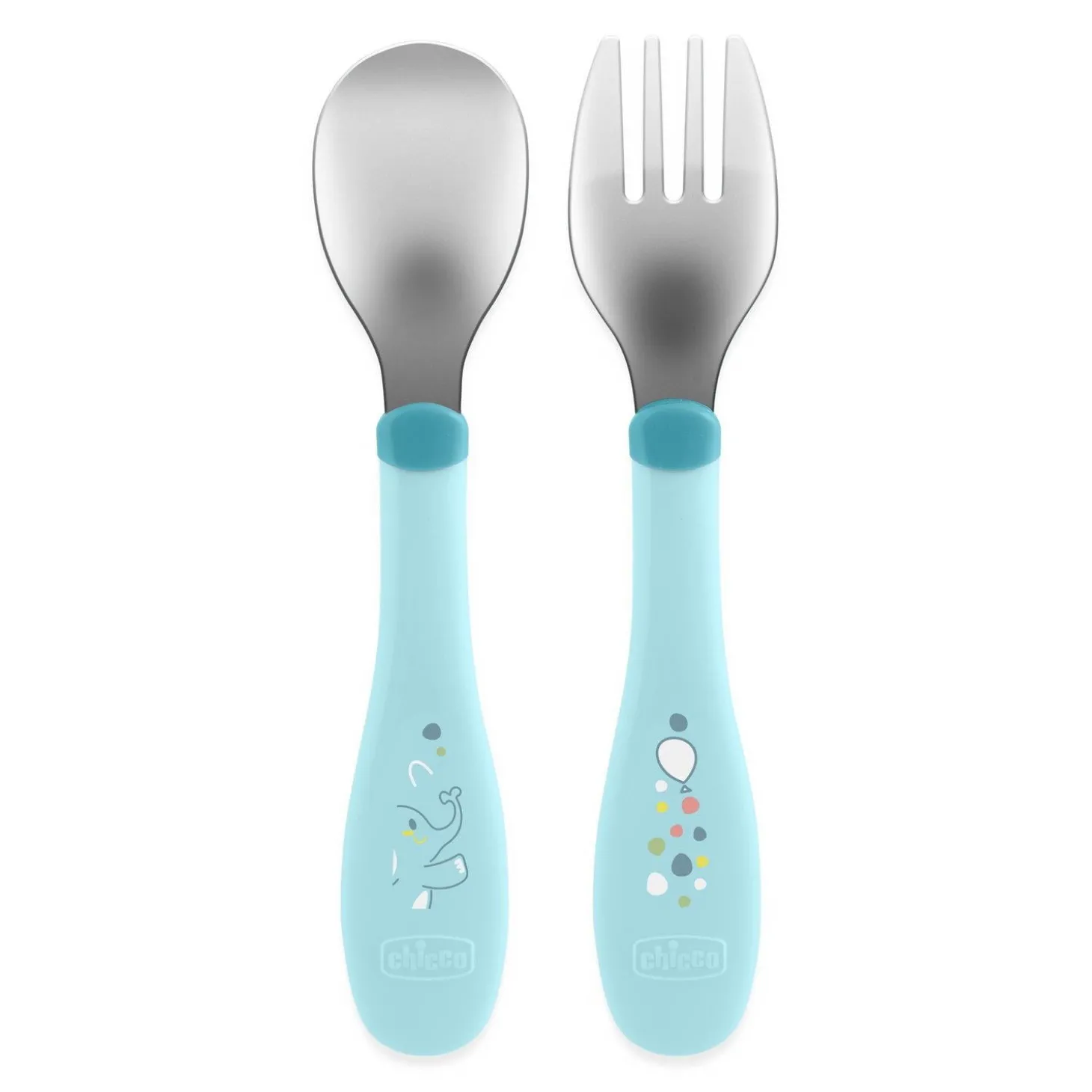 Chicco Couverts En Métal Bleu