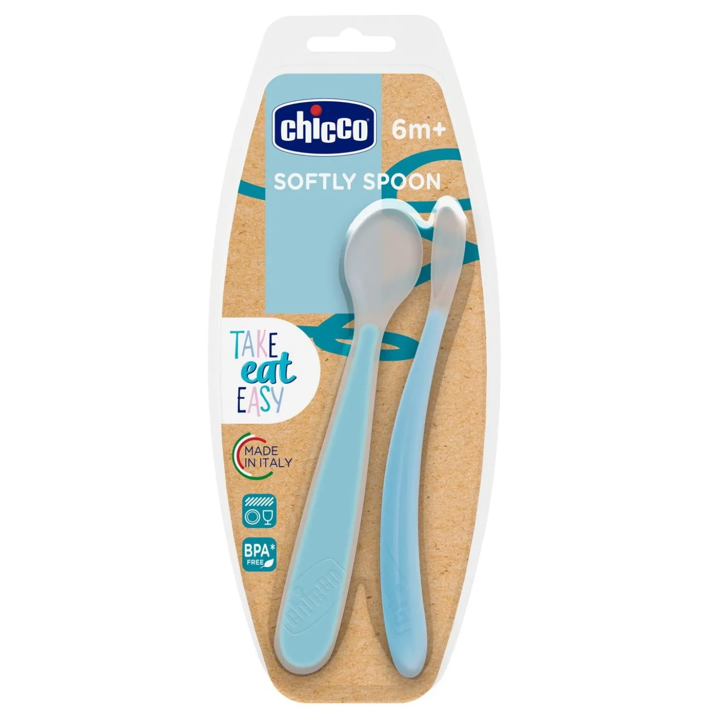 Chicco Mes Premières Cuillères Souples Bout Silicone Bleu