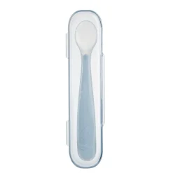 Chicco                    Mes Premières Cuillères Souples Bout Silicone Avec Etui    Gris