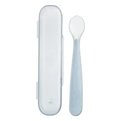 Chicco                    Mes Premières Cuillères Souples Bout Silicone Avec Etui    Gris