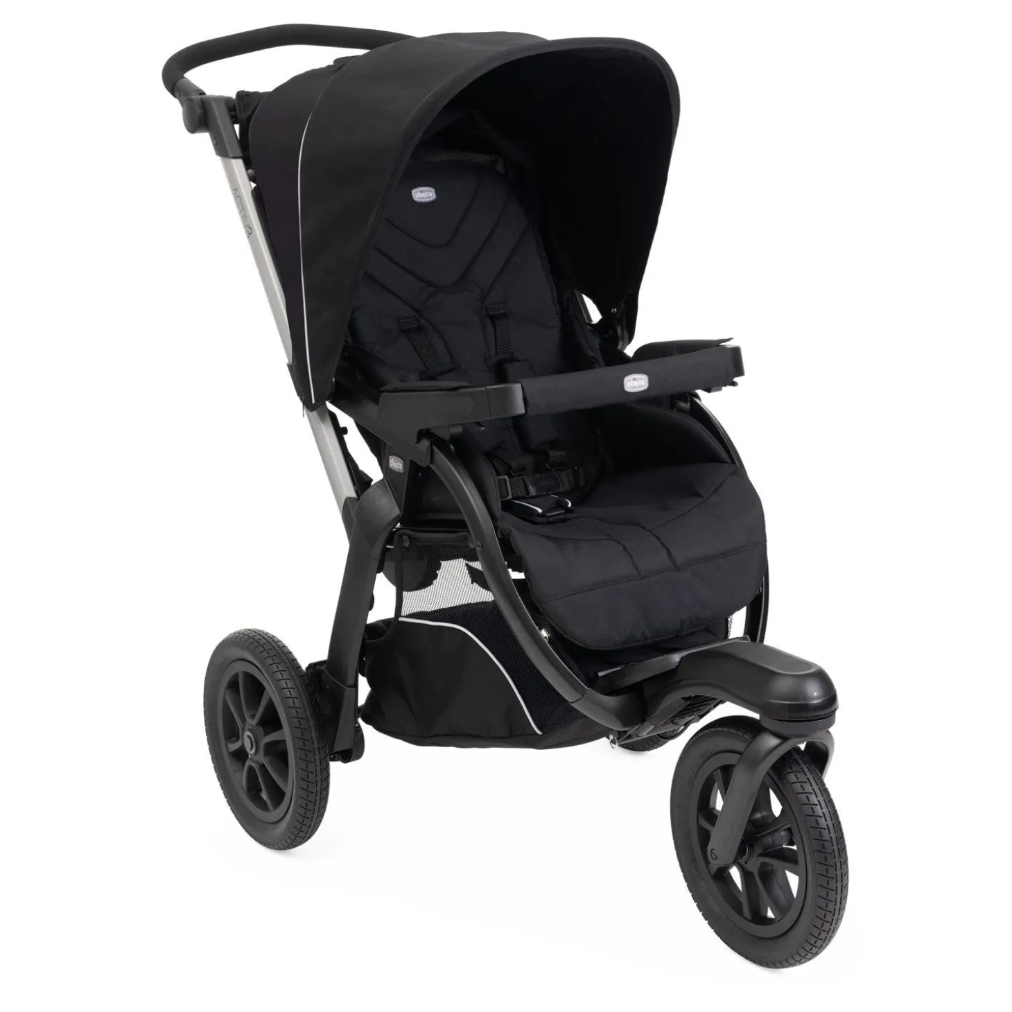 Chicco Poussette Activ3 avec adaptateurs Ebony