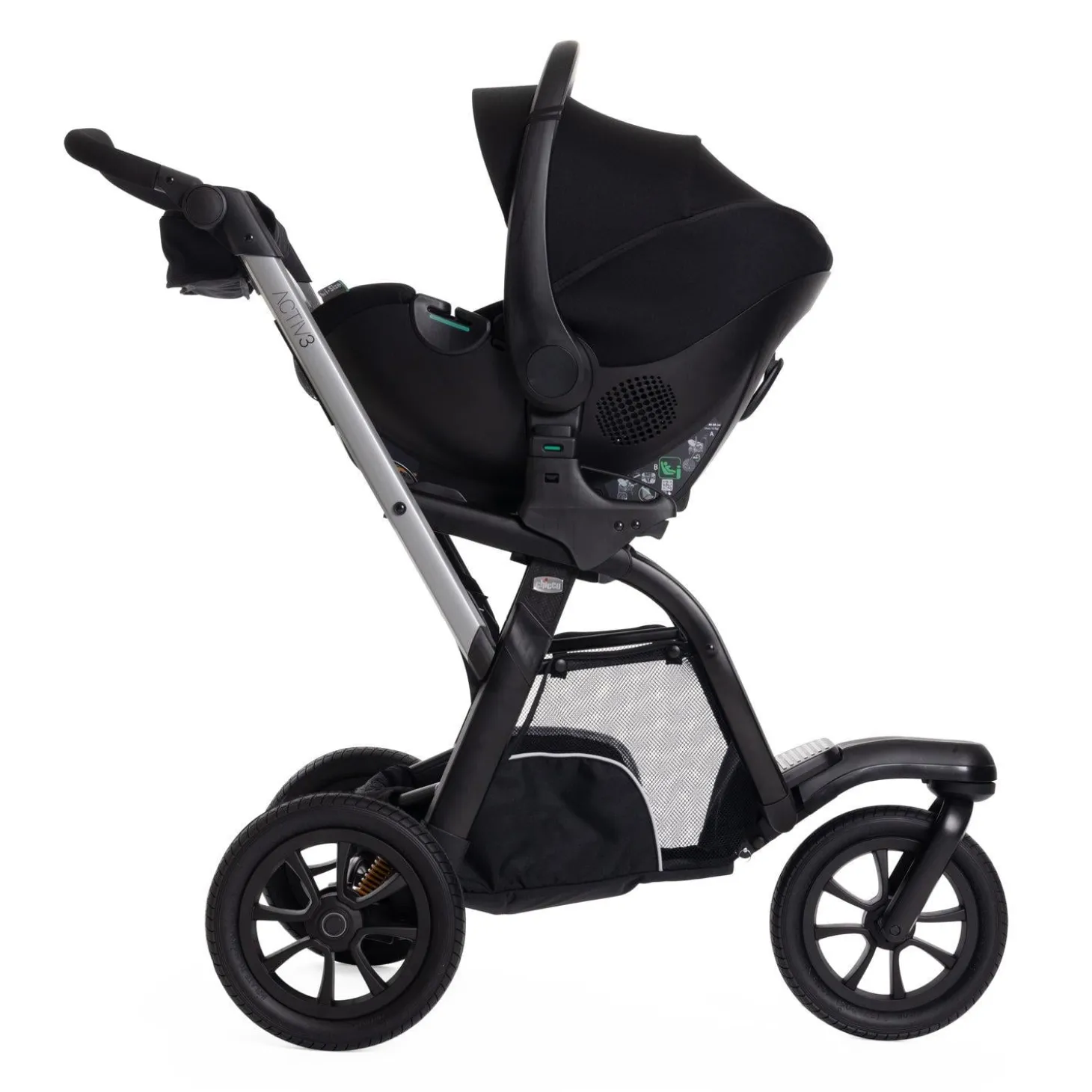 Chicco Poussette Activ3 avec adaptateurs Ebony