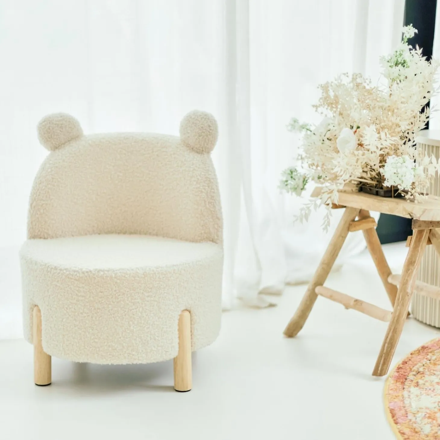 Childhome Chaise d'enfant Teddy Ecru