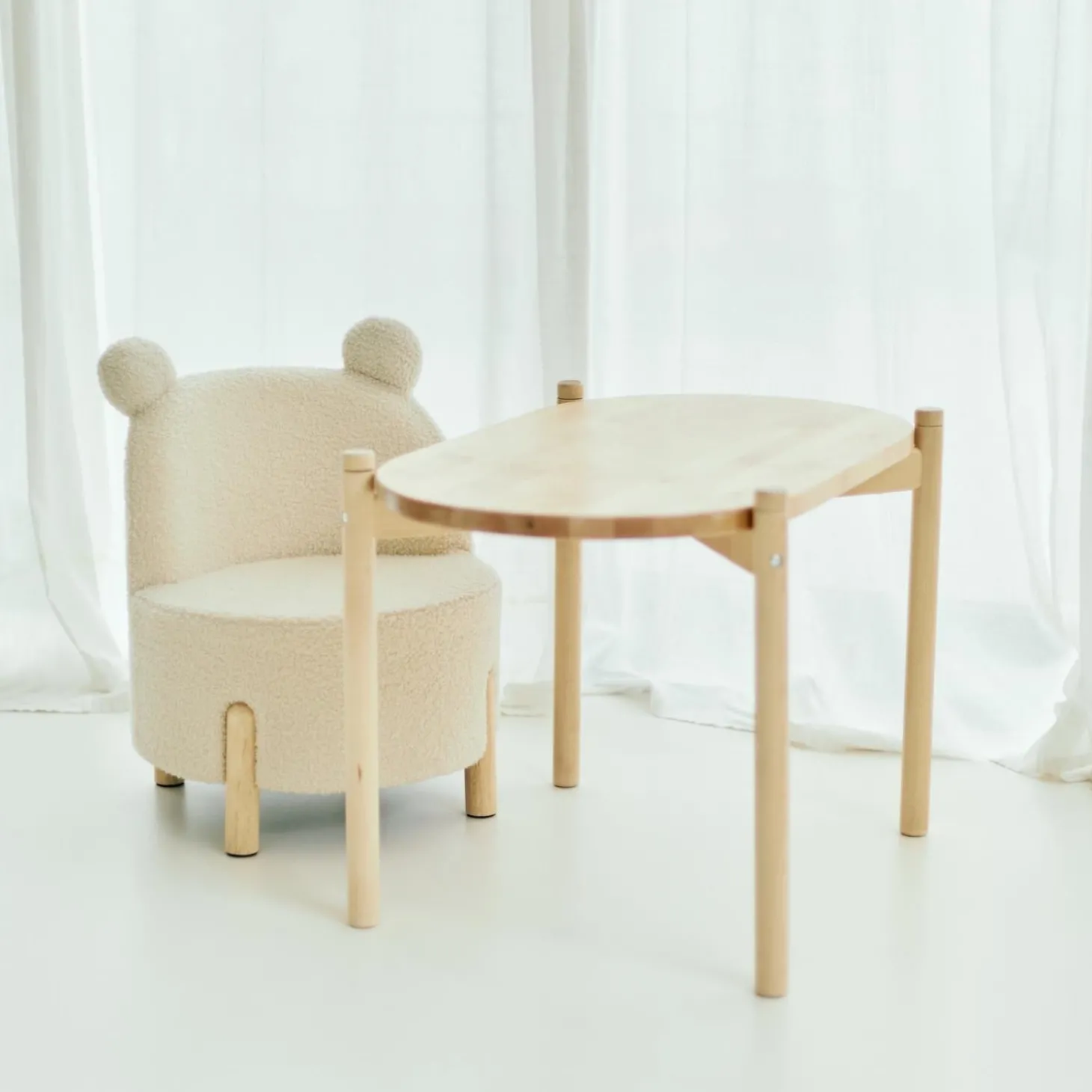 Childhome Chaise d'enfant Teddy Ecru