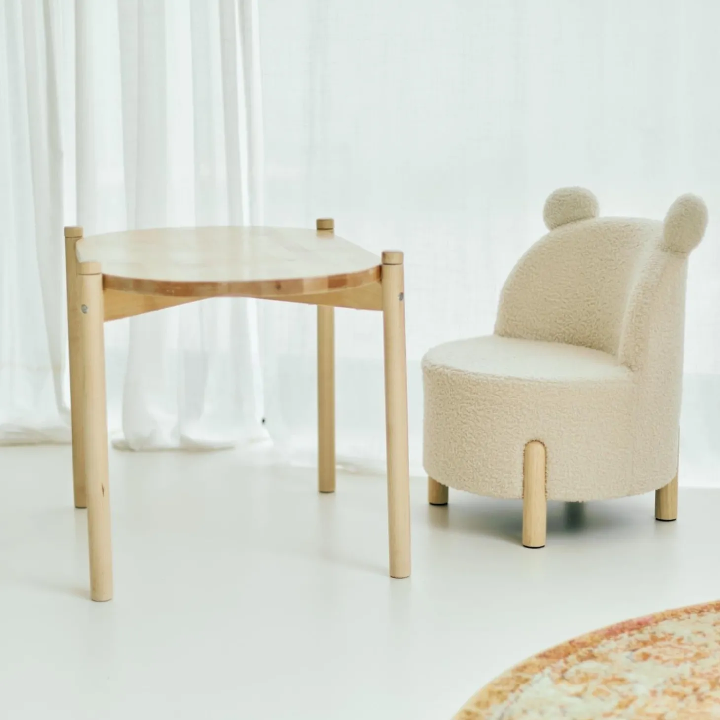 Childhome Chaise d'enfant Teddy Ecru