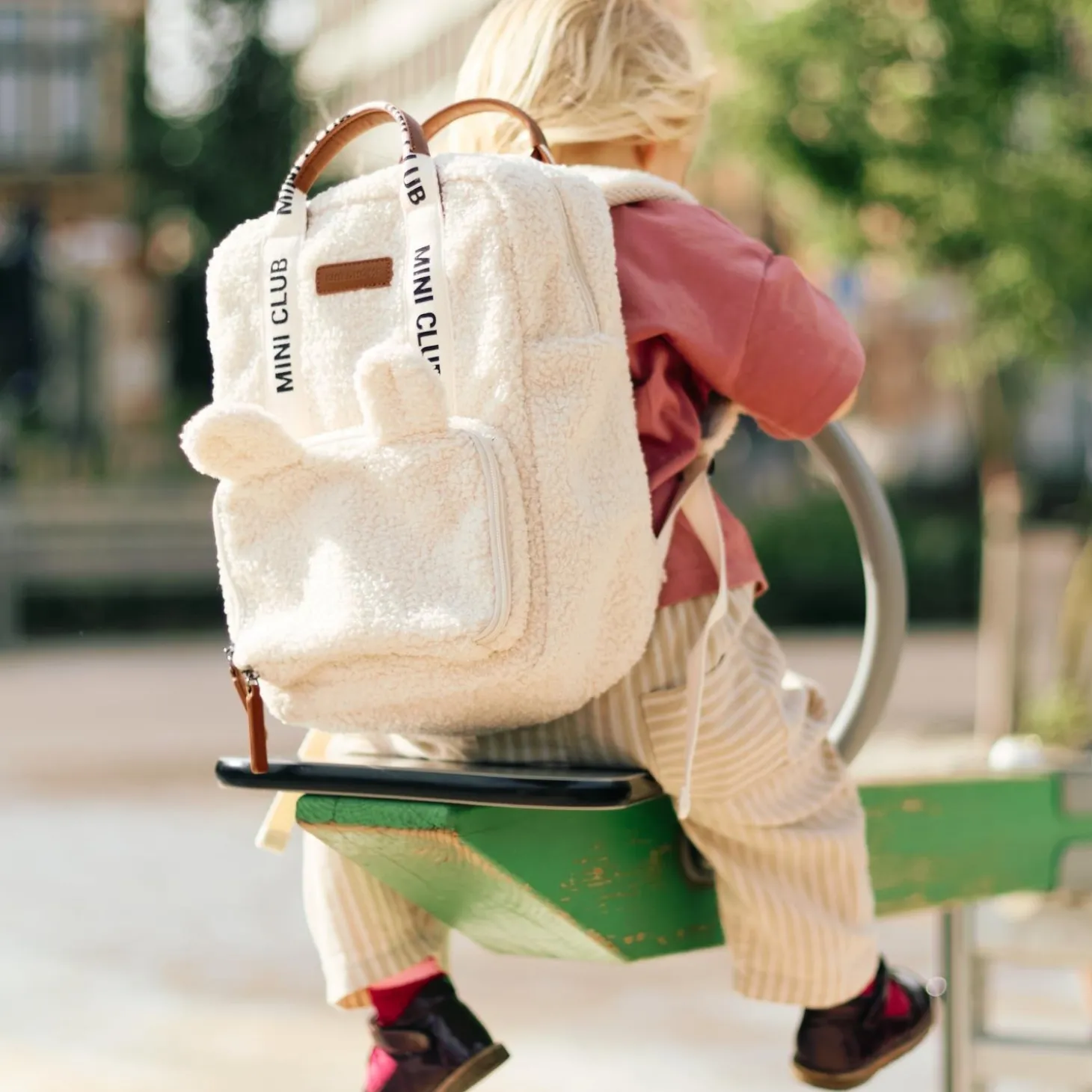 Childhome Sac à dos enfant Mini Club Signature Teddy Off White